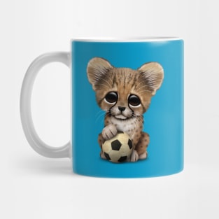 Cheetah Cub With Football Soccer Ball Mug